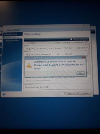 acronis true image unlock bitlocker